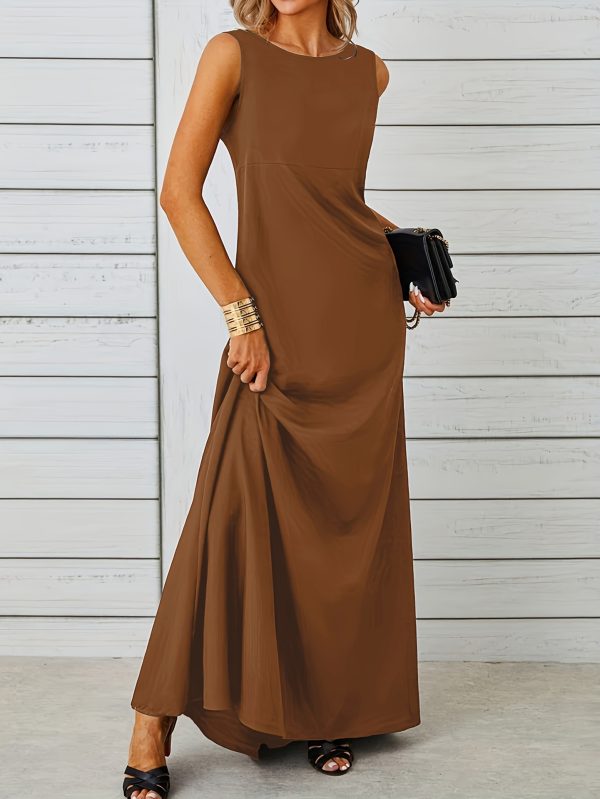 Sexy Sleeveless Solid Color Mid-Length Slim Strap Vest Dress - Image 9