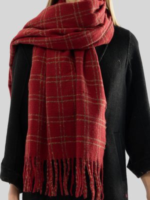 Color-Matching Plaid Scarf for Women