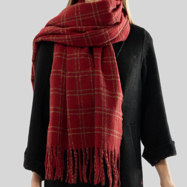 Color-Matching Plaid Scarf for Women