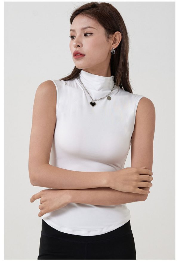 High Neck Sleeveless Double Layer Cloud Soft Bottoming Shirt - Image 5