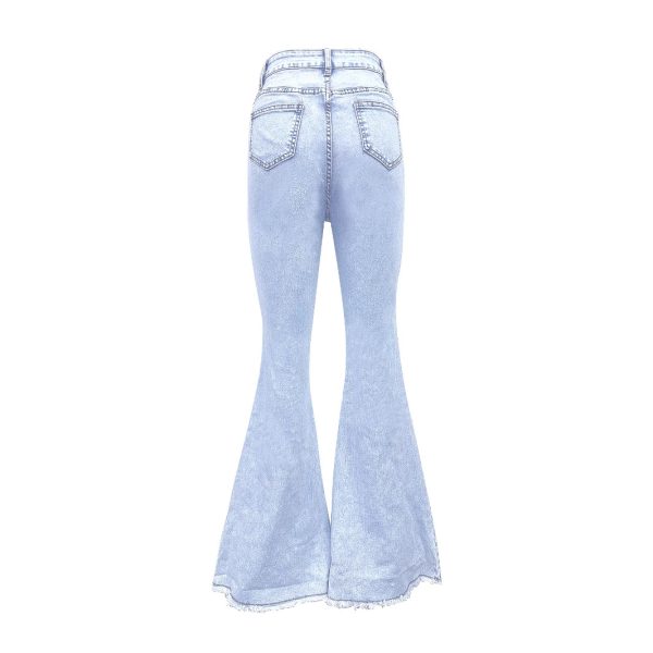 Women’s All Matching Stretch Micro Nail Pearl Jeans - Image 3