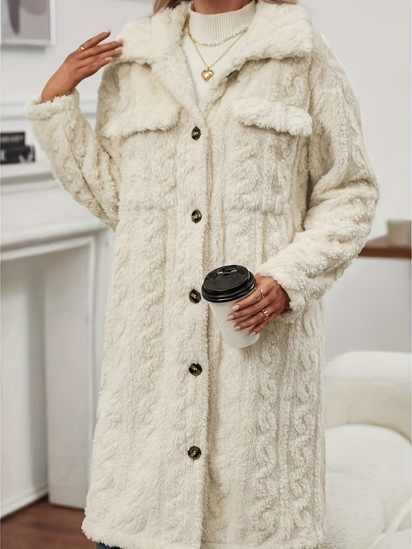 Women’s Fur-Collared Plush Coat - Image 2