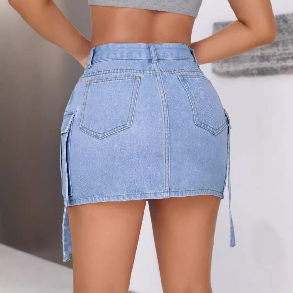 Ribbon Casual Denim Skirt for Women - Image 4