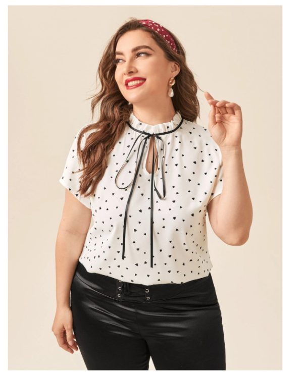 Plus Size Loose-Fitting Bottoming Short Sleeve Shirt