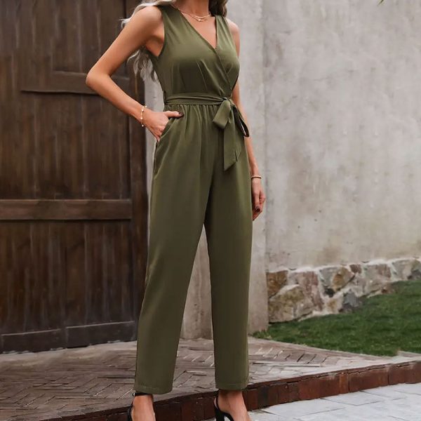 Women’s Elegant Sleeveless Summer Office Jumpsuit