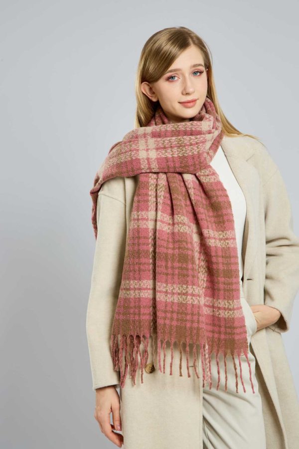 Autumn Winter Women’s Colorful Check Scarf - Image 3