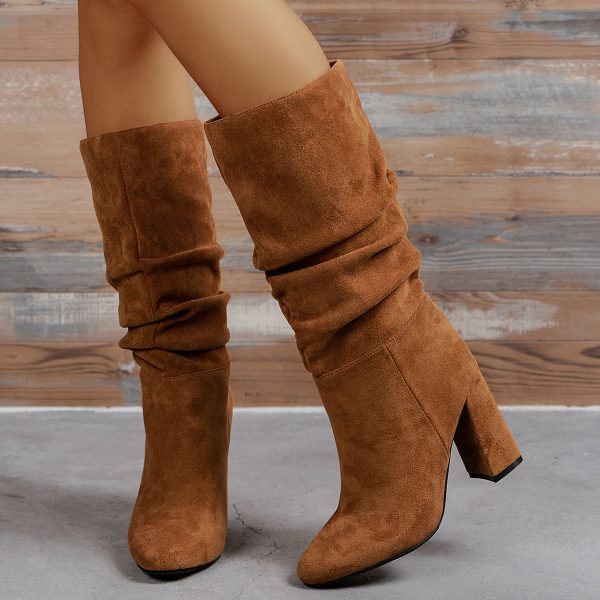 Women’s Autumn Winter High Heel Pile Boots - Image 3