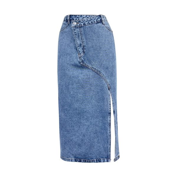 Casual Slit Denim Skirt for Women - Image 2