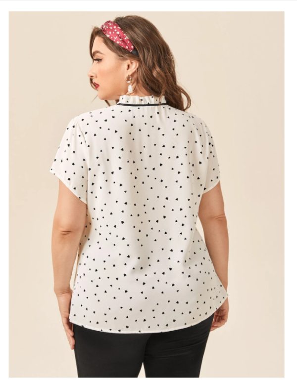 Plus Size Loose-Fitting Bottoming Short Sleeve Shirt - Image 5