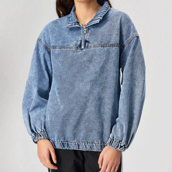 Women’s Loose Pullover Casual Denim Top for Everyday Wear - Image 3