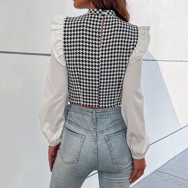 Women’s Houndstooth Short Shirt - Image 4