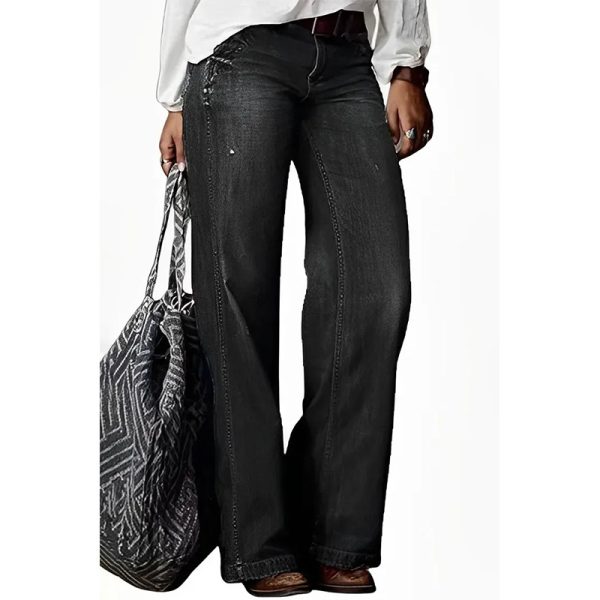 Retro Casual Women’s Straight Wide-Leg Jeans with Timeless Design - Image 2