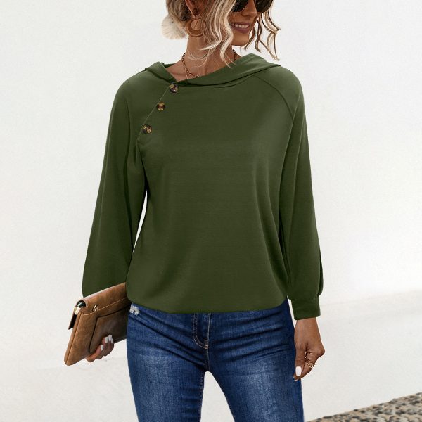 Buckle Hooded Long Sleeve Sweatshirt for Women – Fall Fashion - Image 2