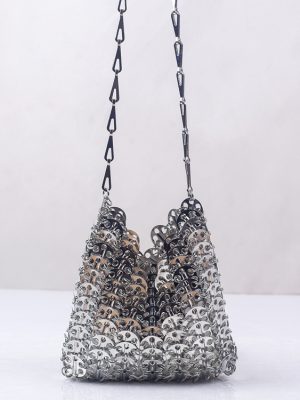 Trendy Handmade Metal Sequin Crossbody Chain Phone Bag for Women