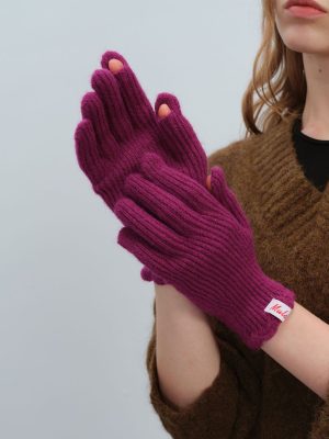 Autumn Winter Japanese Korean Cold-Proof Open Finger Touch Screen Lace Wool Knitted Gloves for Women