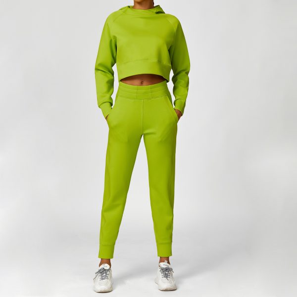 Hooded Loose Fit Sweater and Sweatpants Set for Women - Image 2