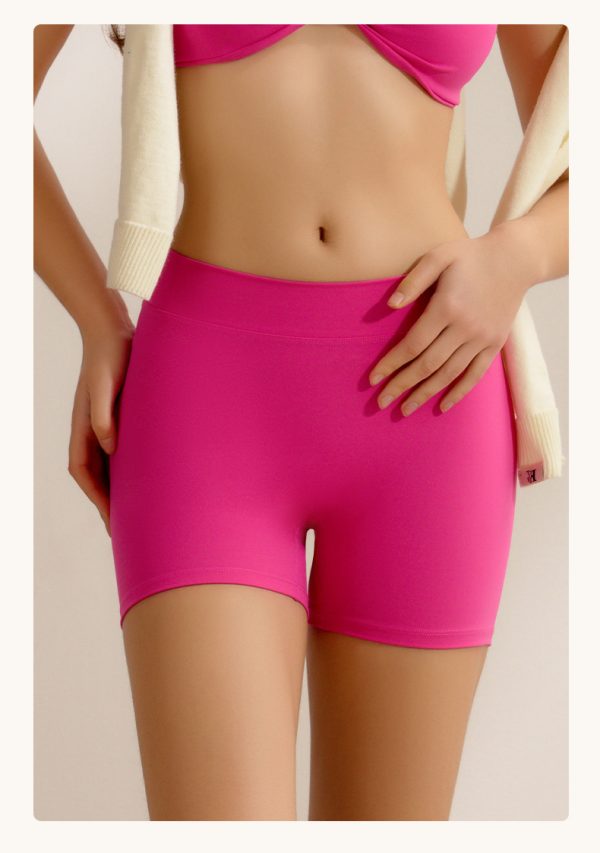 High Waist Peach Hip Belly Contracting Anti Exposure Exercise Shorts - Image 3