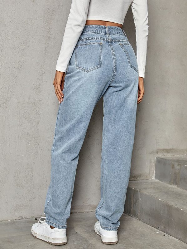 Women’s Trendy High-Waist Slimming Loose Denim Trousers for Casual Style - Image 2