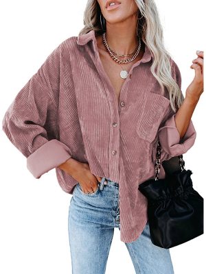 Autumn Winter Women’s Oversized Corduroy Loose Casual Shirt