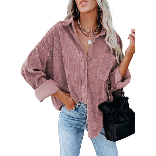 Autumn Winter Women’s Oversized Corduroy Loose Casual Shirt