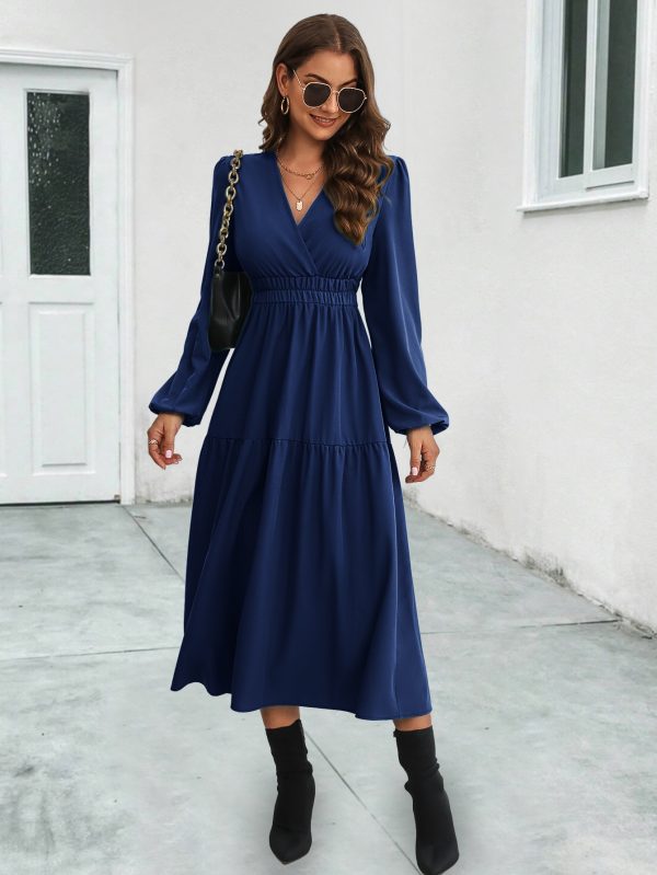 V-Neck Long Sleeve Dress for Women – Stylish Casual Dress