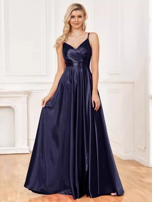 Backless Blue Silk Maxi Dress – Bridesmaid & Evening Wear