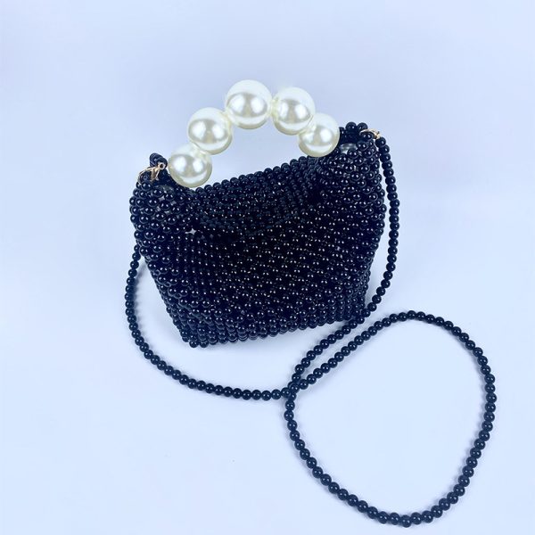 Luxury Hand-Woven Large Pearl Shoulder Tote for Women - Image 3