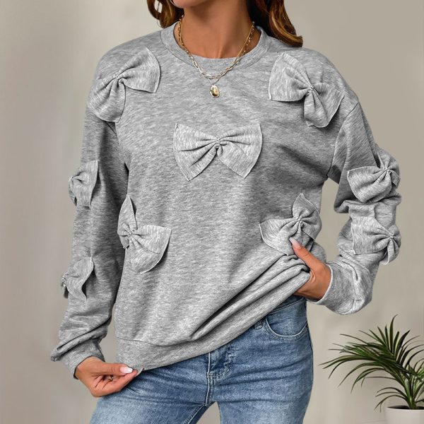 Women’s Casual Gray Sweatshirt - Image 2