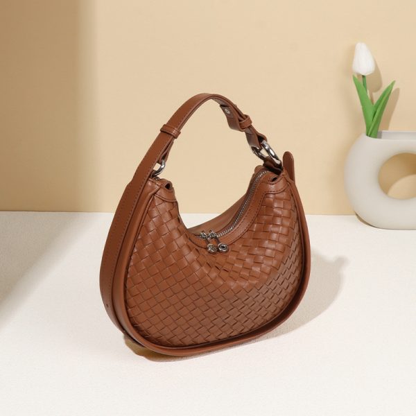 Soft Leather Oval Saddle Woven Bag - Image 2