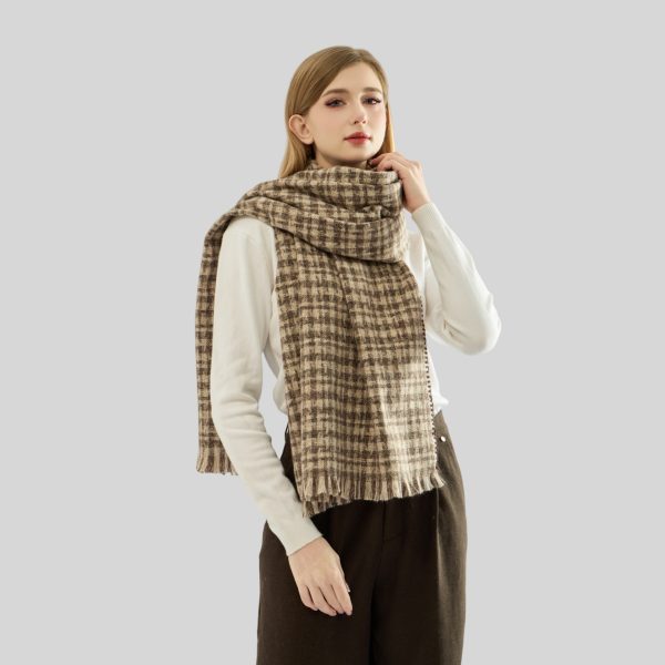 Winter Women’s Plaid Scarf – All-Match, Thick Warm Bag Edge Korean Style Scarf - Image 2