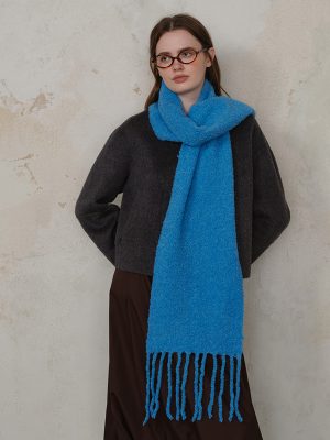 Solid Color Alpaca Wool Scarf for Men & Women