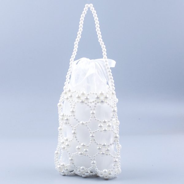 Fashionable Western Silver Beaded Hollow Cutout Handbag - Image 3