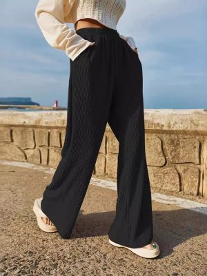 Women’s Loose Fit Black Drooping Wide Leg Pants