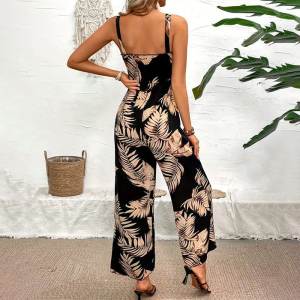 Printed Smocking Camisole Jumpsuit for Women - Image 4