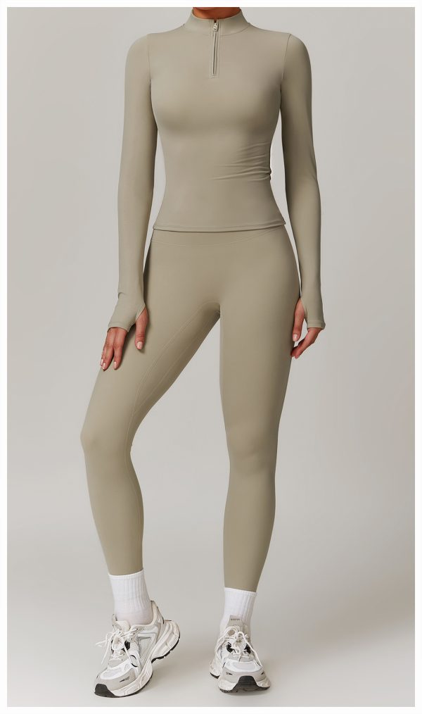 Autumn Winter Quick Drying Long Sleeve Yoga Wear Training Set - Image 2