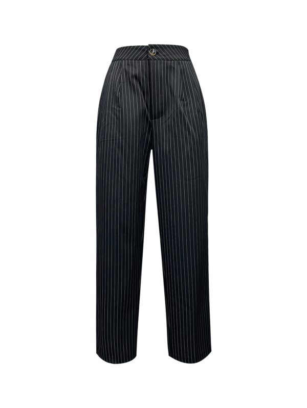 Casual Striped Wide-Leg Straight-Leg Trousers for Women - Image 2