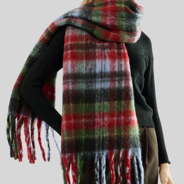 Contrast Color Tassel Scarf for Women - Thickened Warm Autumn Winter Shawl