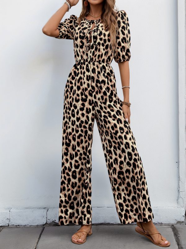 Women’s Summer Leopard Print Jumpsuit - Image 2