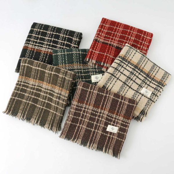 Women’s Gold Silk Red Plaid Scarf - Image 3