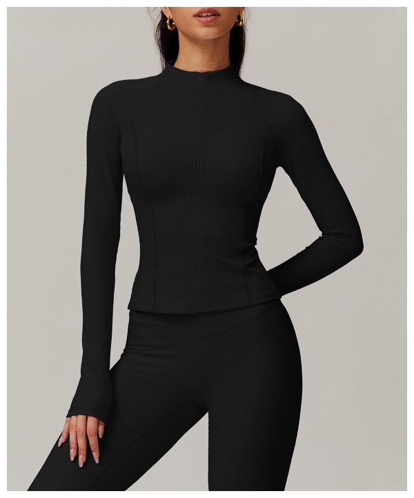 Zipper Quick-Drying Long Sleeve Yoga Wear - Image 5