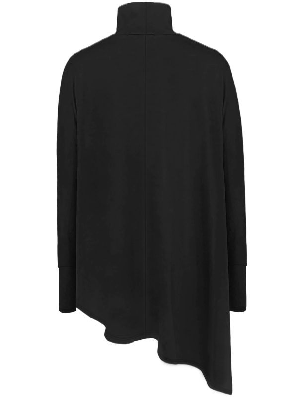 High Neck Loose Long Sleeve Asymmetric Bottoming Top for Women - Image 3