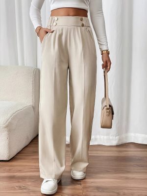 Women’s High Waist Draping Mop Casual Pants