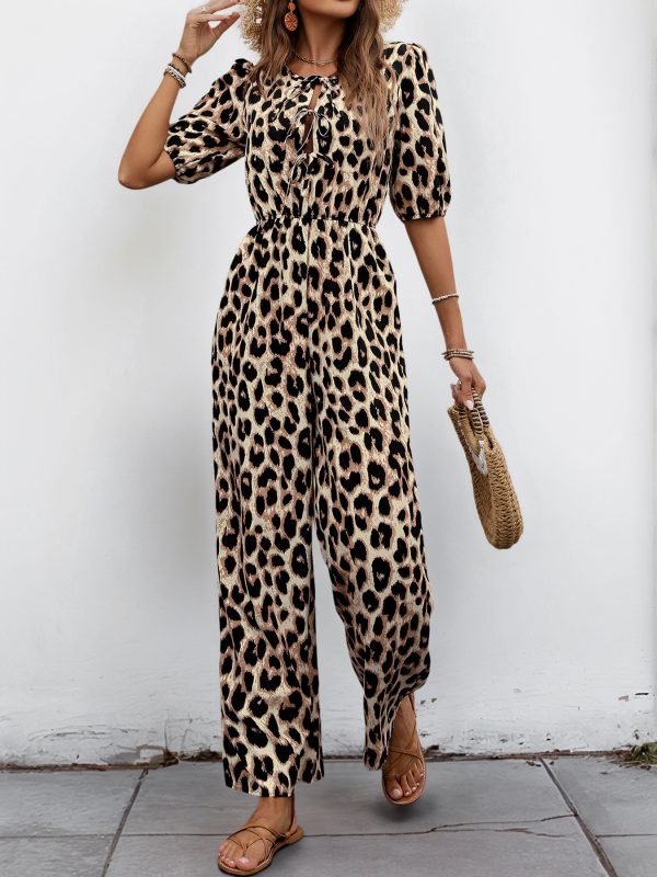 Women’s Summer Leopard Print Jumpsuit - Image 3