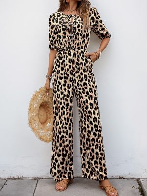 Women’s Summer Leopard Print Jumpsuit