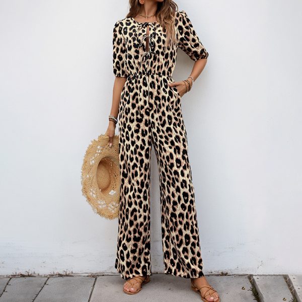 Women’s Summer Leopard Print Jumpsuit