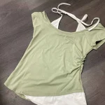 Summer Fake Two Pieces Halter Bandage Vintage T-shirts photo review