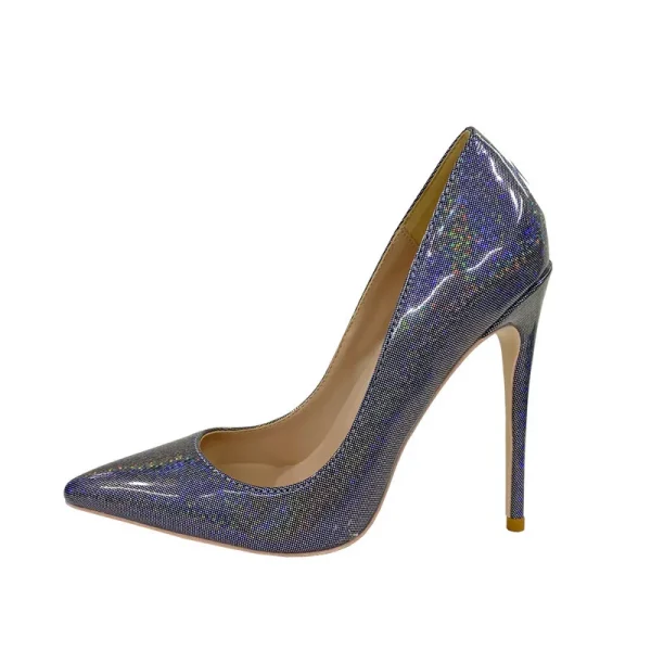 Glitter Patent Women Pointy Toe 8-12cm High Heel Shoes - Image 5