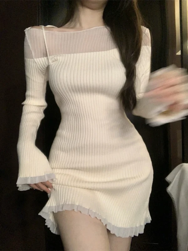 Mini Dress Female Party Casual One Piece Dress Korean Fashion