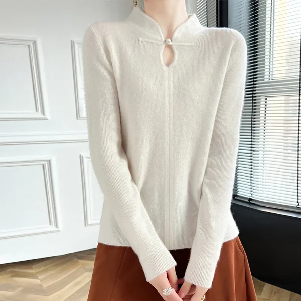 Beautiful slave sweater stand collar pullover  cashmere sweater - Image 5