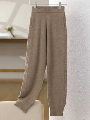 wool pants new cashmere warehouse women’s warm bottom knit pants